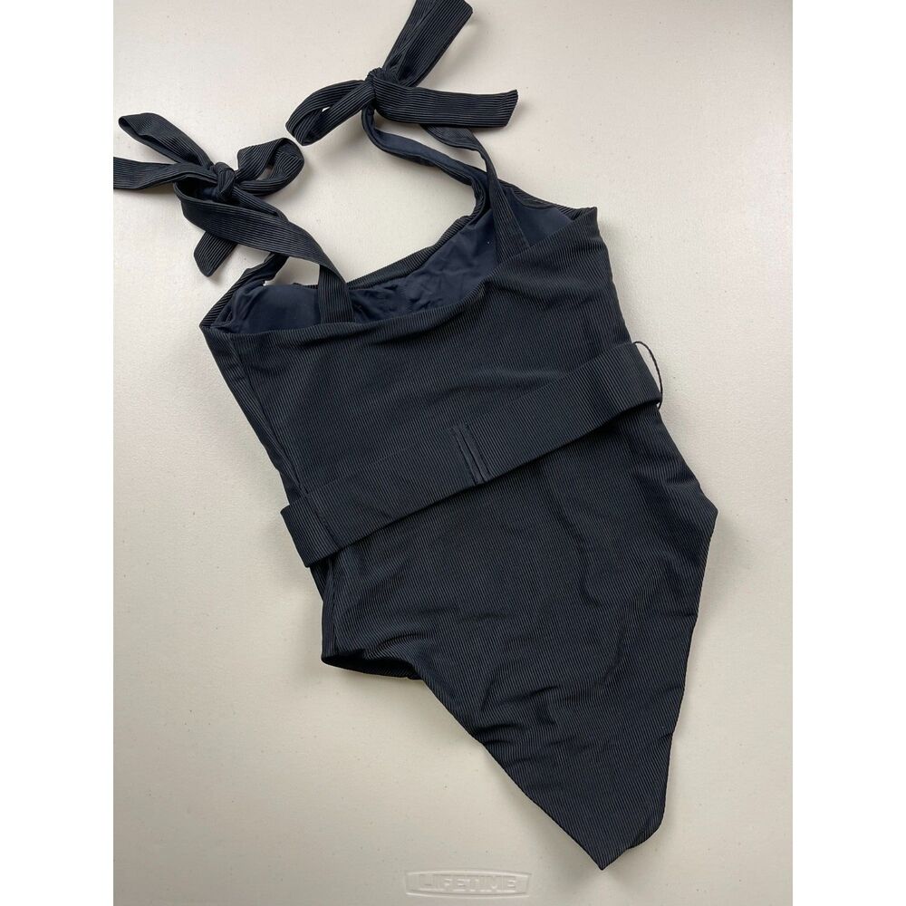 Beach Riot Black Ribbed Belted One-Piece Swimsuit - Picture 3 of 5